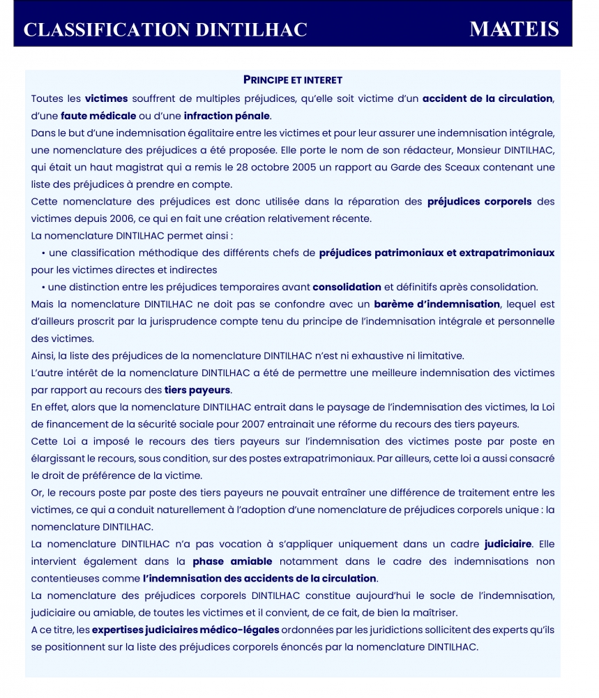 Classification DINTILHAC